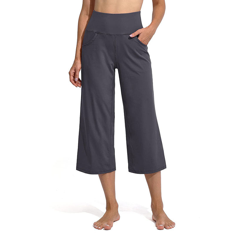 Kwart Taille Wijde Broek-Wijde Broeken-Calora-Grijs-S-Calora