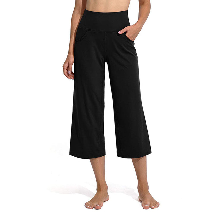 Kwart Taille Wijde Broek-Wijde Broeken-Calora-Zwart-S-Calora