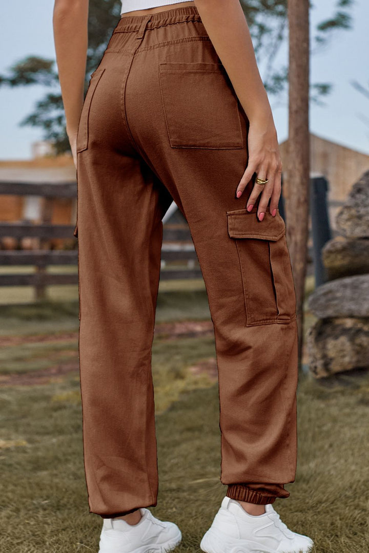 Lange gekleurde Spijkerbroek met zakken-Pantalons-Calora-Zand-S-Calora