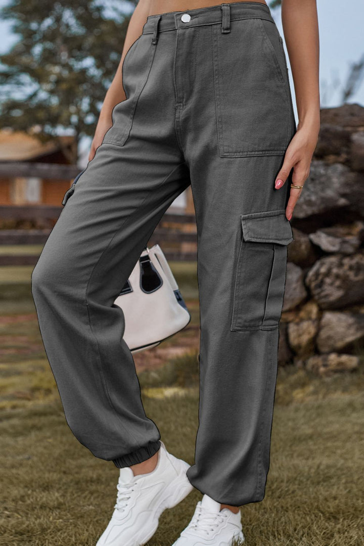 Lange gekleurde Spijkerbroek met zakken-Pantalons-Calora-Zand-S-Calora