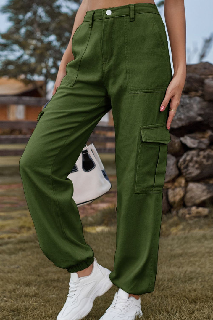 Lange gekleurde Spijkerbroek met zakken-Pantalons-Calora-Zand-S-Calora