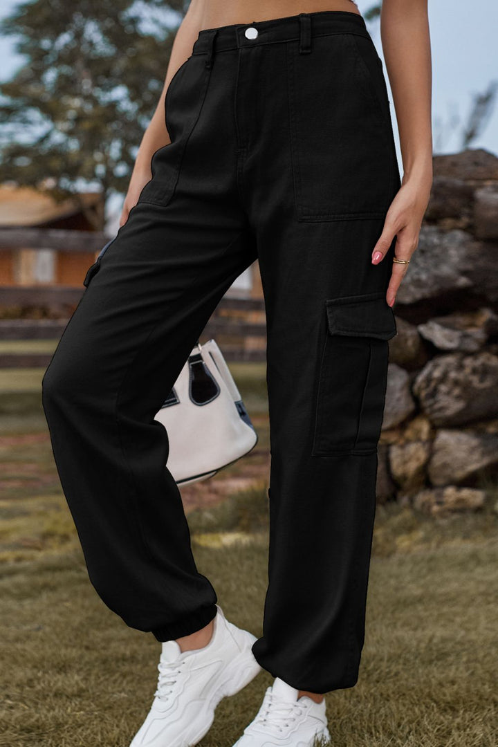 Lange gekleurde Spijkerbroek met zakken-Pantalons-Calora-Zand-S-Calora