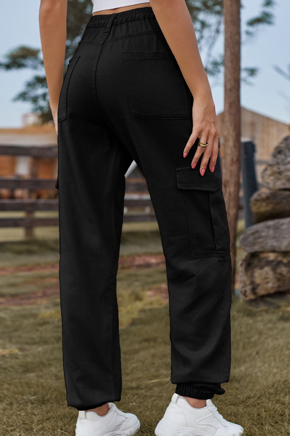 Lange gekleurde Spijkerbroek met zakken-Pantalons-Calora-Zand-S-Calora