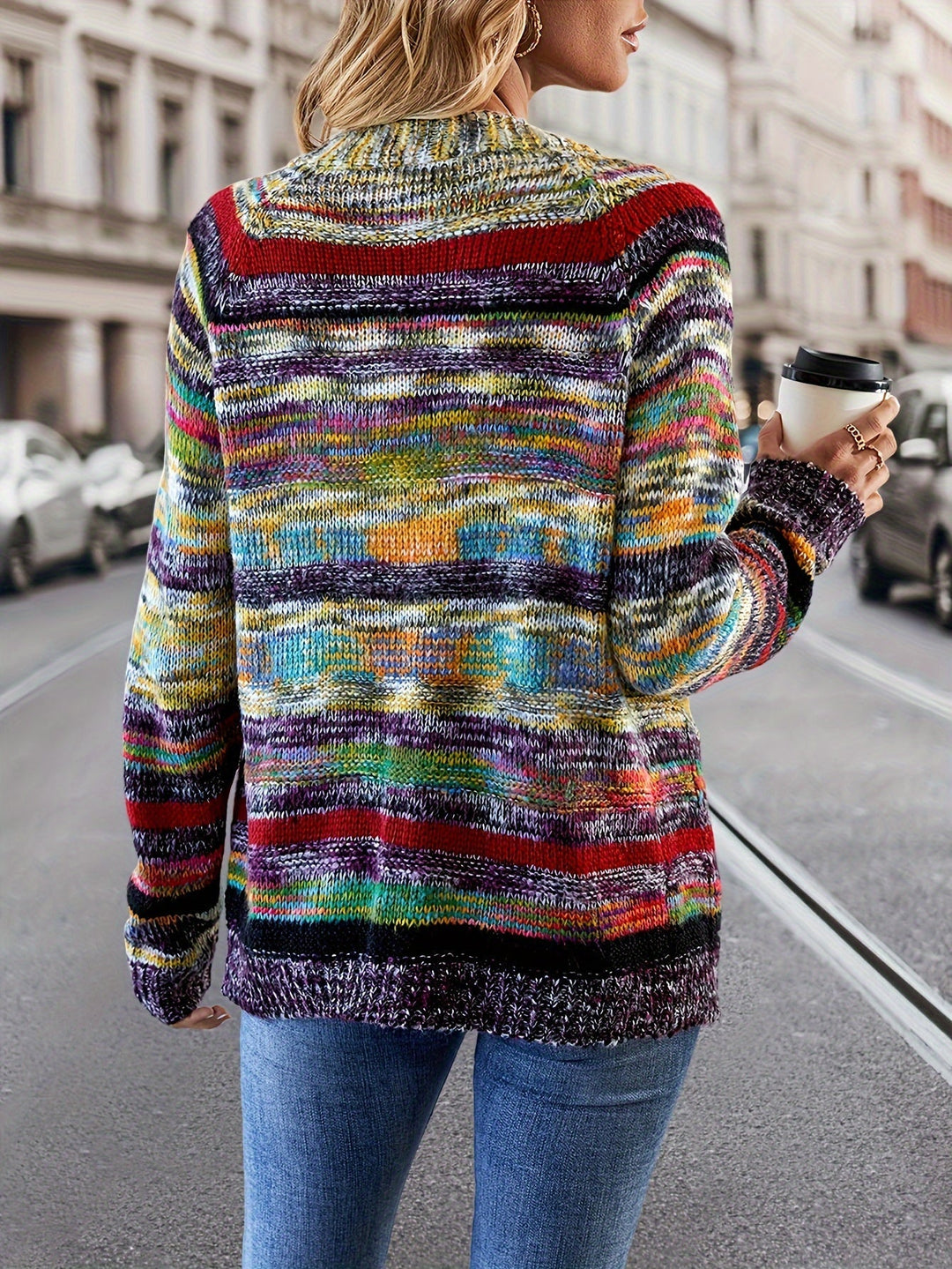 CALORA_ Lange Mouw Gehaakte Cardigan
