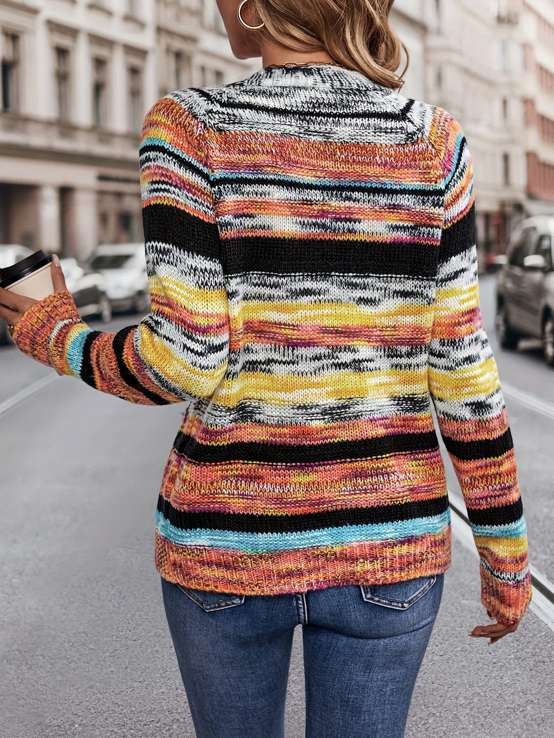 CALORA_ Lange Mouw Gehaakte Cardigan