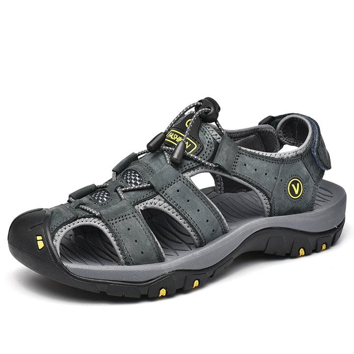 CALORA_ Lederen Wandel Sandalen met Verstelbare Gespen en Binnenzool