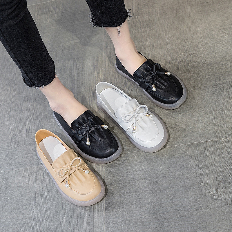 CALORA_ Leren Comfortabele Espadrilles Instappers met Antislip Zolen voor Dames