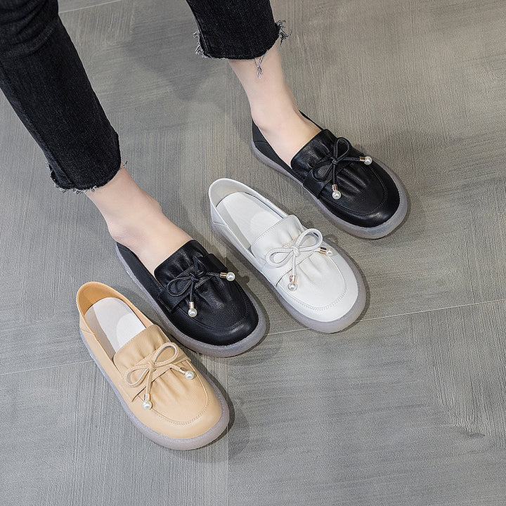 CALORA_ Leren Comfortabele Espadrilles Instappers met Antislip Zolen voor Dames