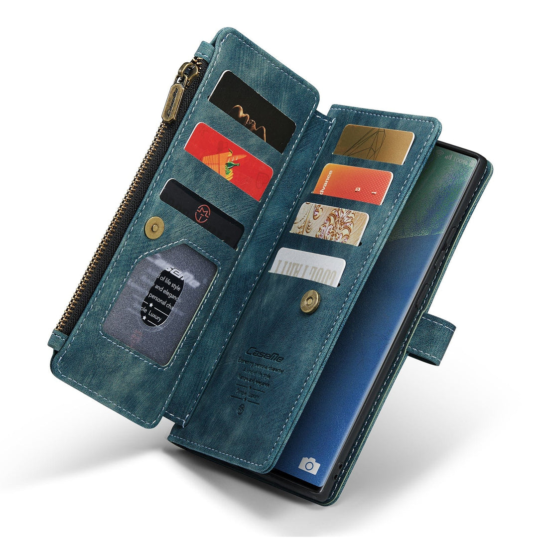 CALORA_ Leren Portemonnee Hoes met Rits voor Samsung Galaxy