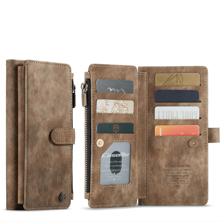 CALORA_ Leren Rits Portemonnee Hoes voor Samsung Galaxy A-Serie