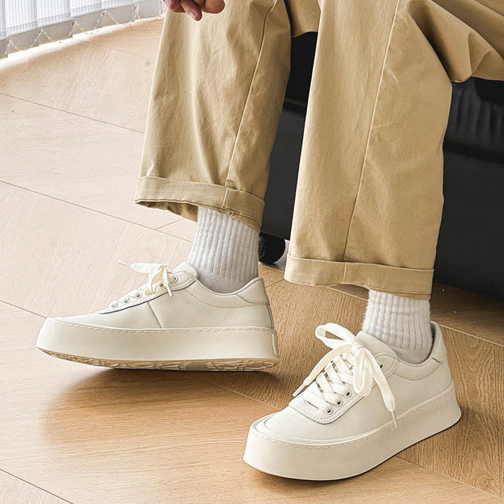 CALORA_ Leren Witte Sneakers voor heren