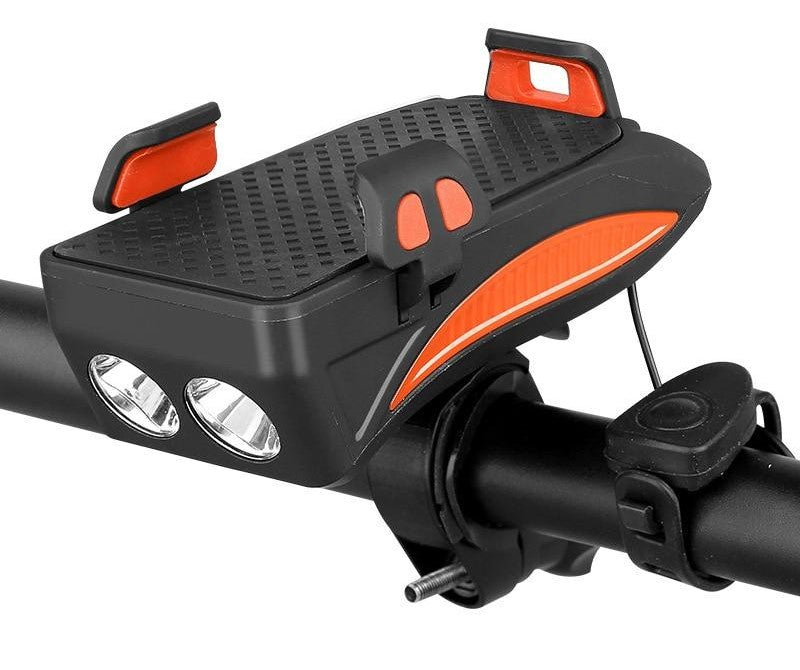 CALORA_ LEVIT Bikes | 4-in-1 Telefoonhouder, Powerbank, Verlichting & Claxon