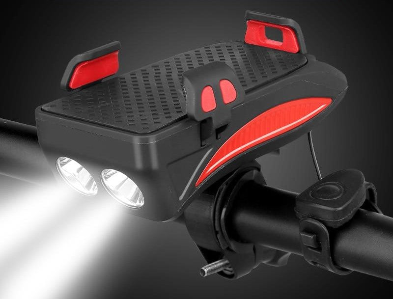 CALORA_ LEVIT Bikes | 4-in-1 Telefoonhouder, Powerbank, Verlichting & Claxon