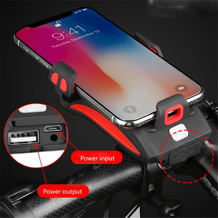 CALORA_ LEVIT Bikes | 4-in-1 Telefoonhouder, Powerbank, Verlichting & Claxon