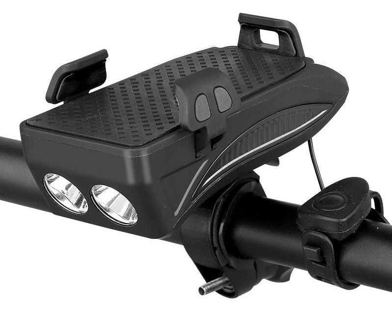 CALORA_ LEVIT Bikes | 4-in-1 Telefoonhouder, Powerbank, Verlichting & Claxon