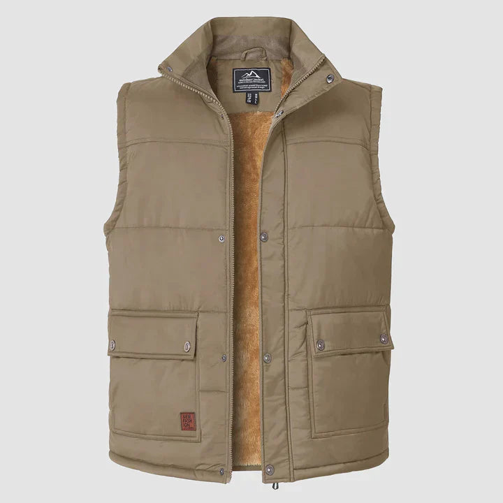 Liam | Warme Heren Bodywarmer-Bodywarmers-Calora-Khaki-XS-Calora