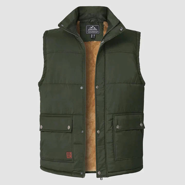 Liam | Warme Heren Bodywarmer-Bodywarmers-Calora-Legergroen-XS-Calora