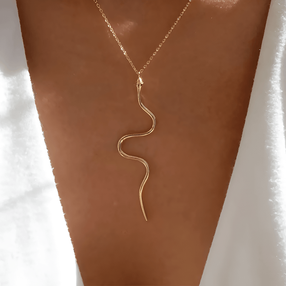 Lijoux | Elegante Slang 'Snakebite' Ketting-Kettingen-Calora-Goud-Calora