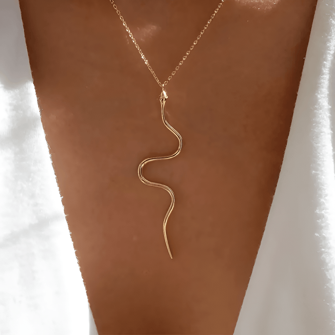 Lijoux | Elegante Slang 'Snakebite' Ketting-Kettingen-Calora-Goud-Calora