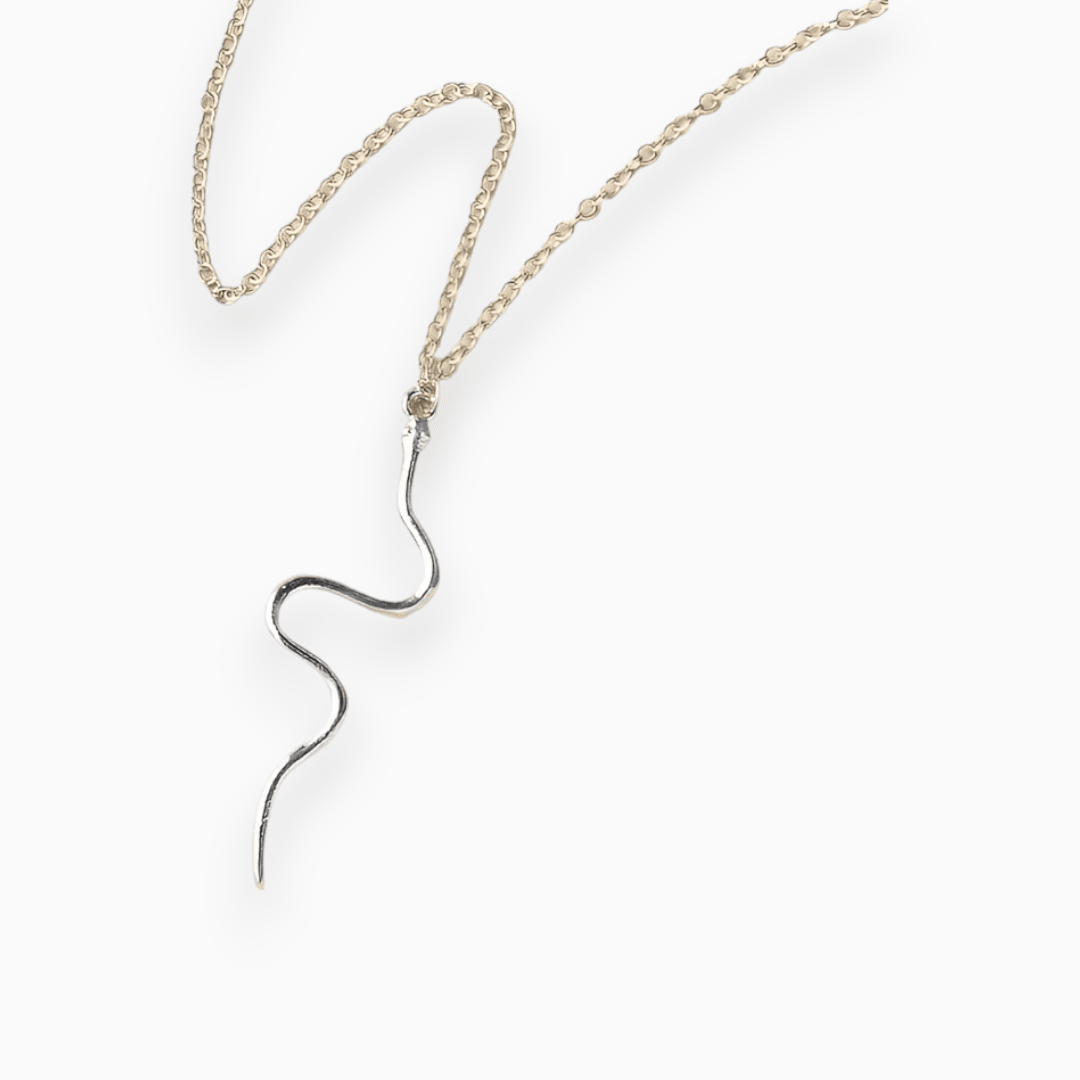 Lijoux | Elegante Slang 'Snakebite' Ketting-Kettingen-Calora-Zilver-Calora