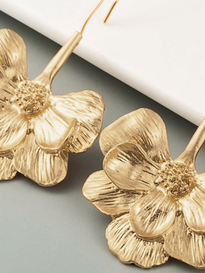Lily’s Bloem Oorbellen met haakjes-Kettingen-Calora-Goud-Calora