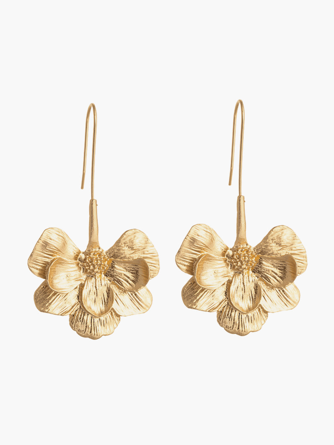 Lily’s Bloem Oorbellen met haakjes-Kettingen-Calora-Goud-Calora