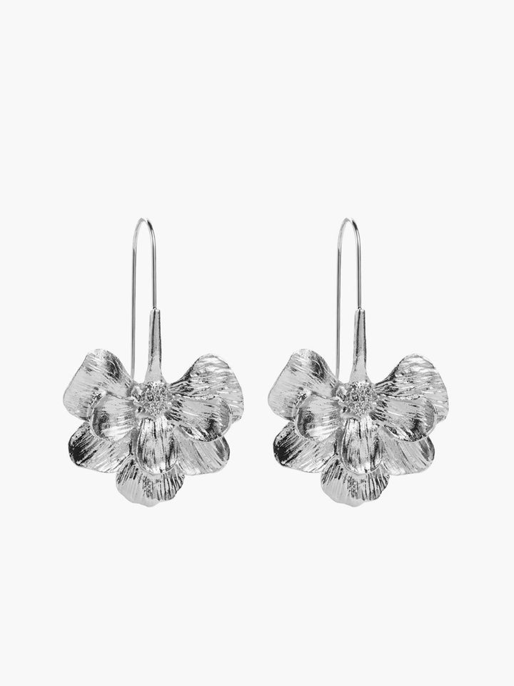 Lily’s Bloem Oorbellen met haakjes-Kettingen-Calora-Zilver-Calora