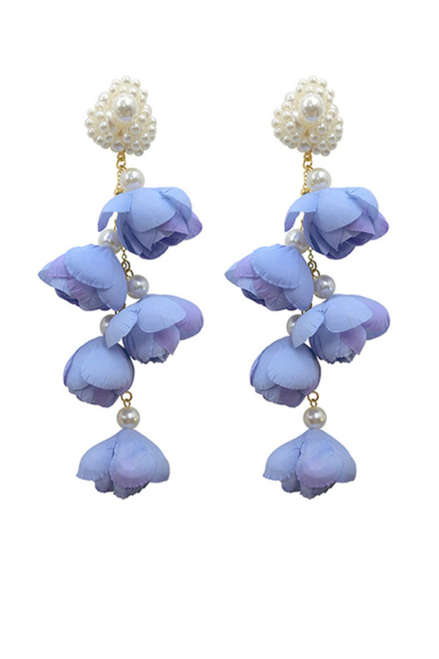 Lina | Elegante Bloemvormige Druppel Oorbellen-Armbanden-Calora-Paars-Calora