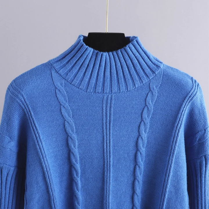 Linn | Set van coltrui en wijde gebreide broek voor dames-Sets & Pakken-Calora-Wit-S-Calora