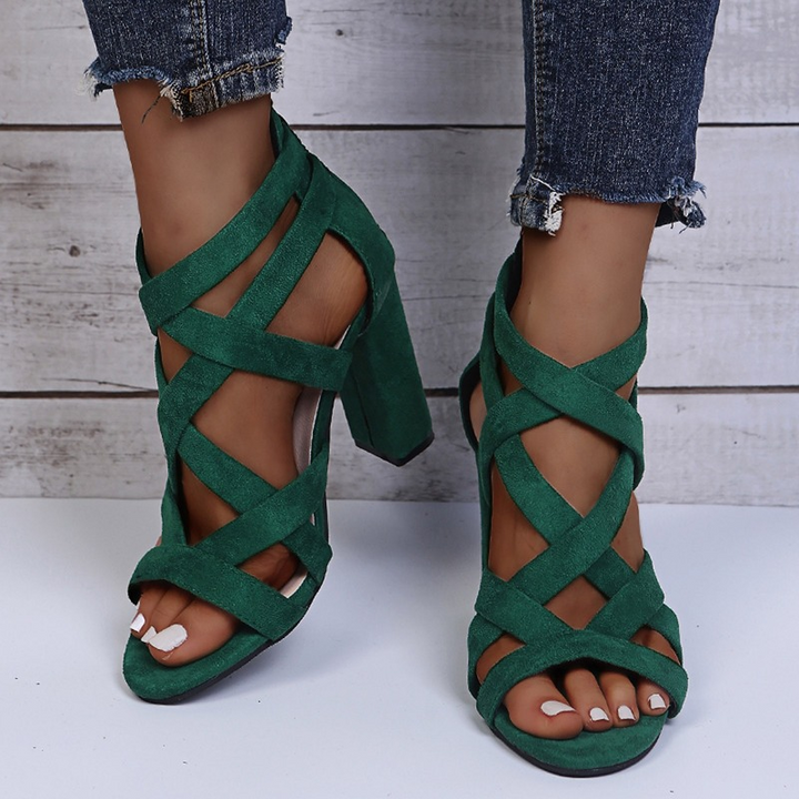 Livia | Elegante Sandalen met Hakken-Hakken-Calora-Zwart-35-Calora