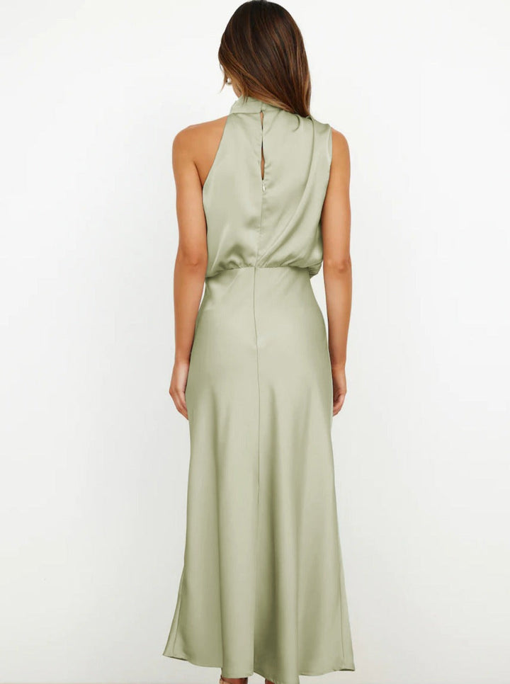 Loreto | Verleidelijke Elegante Lichtgroene Halterjurk-Zomer Jurken-Calora-S-Calora