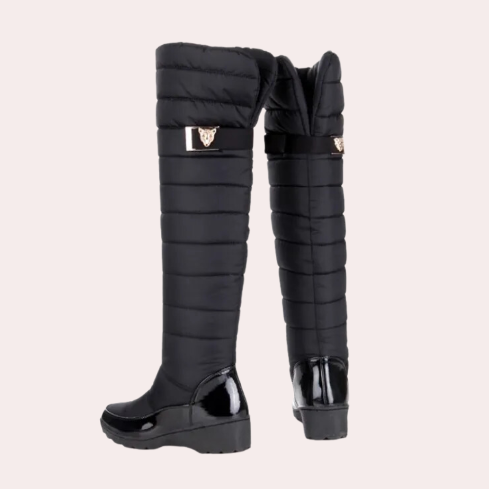 Lorien | Warme overknee chique Laarzen-Laarzen-Calora-Zwart-35-Calora