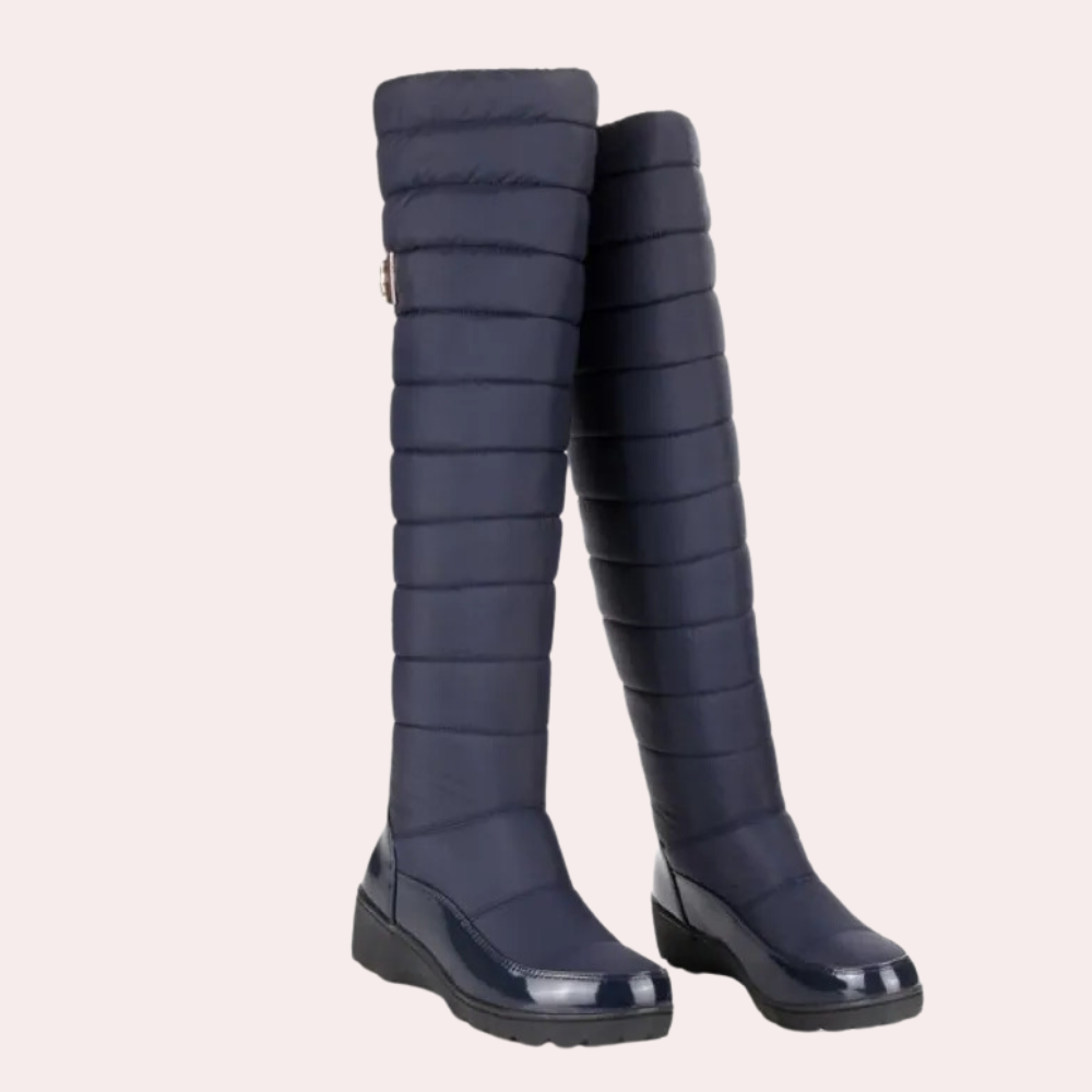 Lorien | Warme overknee chique Laarzen-Laarzen-Calora-Zwart-35-Calora