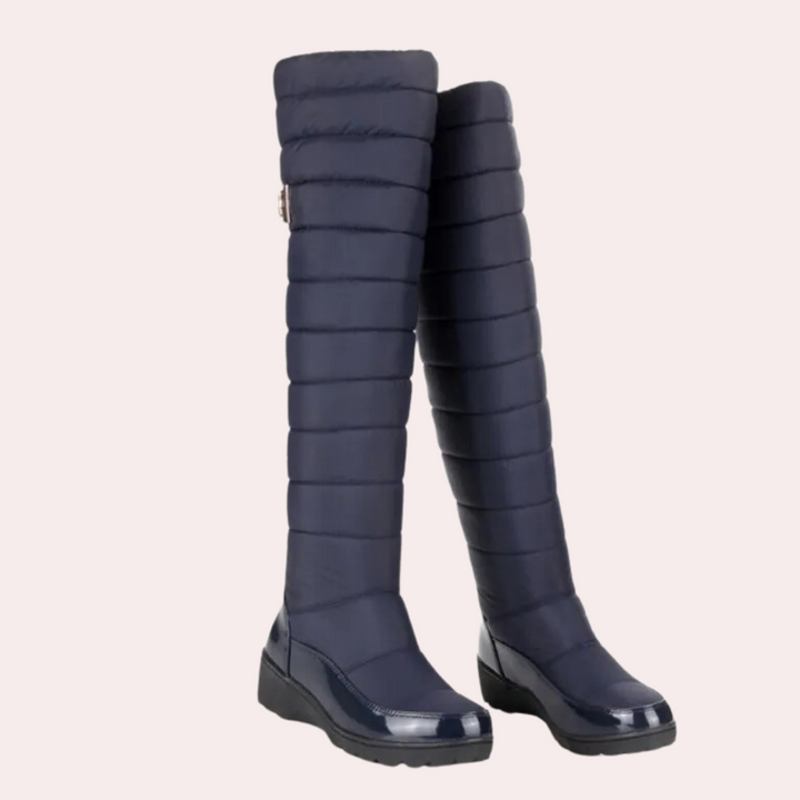 Lorien | Warme overknee chique Laarzen-Laarzen-Calora-Zwart-35-Calora