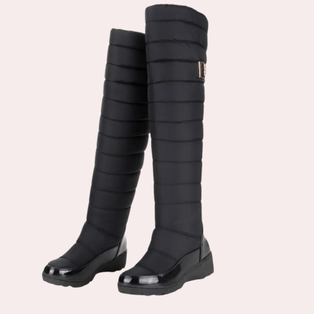 Lorien | Warme overknee chique Laarzen-Laarzen-Calora-Zwart-35-Calora