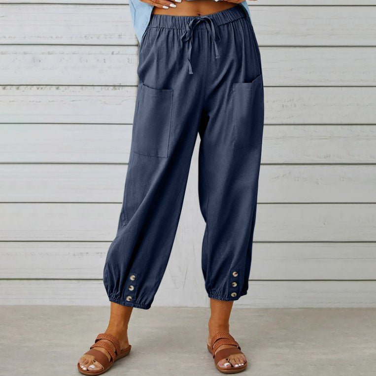 Losse Broek met wijde pijpen-Wijde Broeken-Calora-Wit-S-Calora