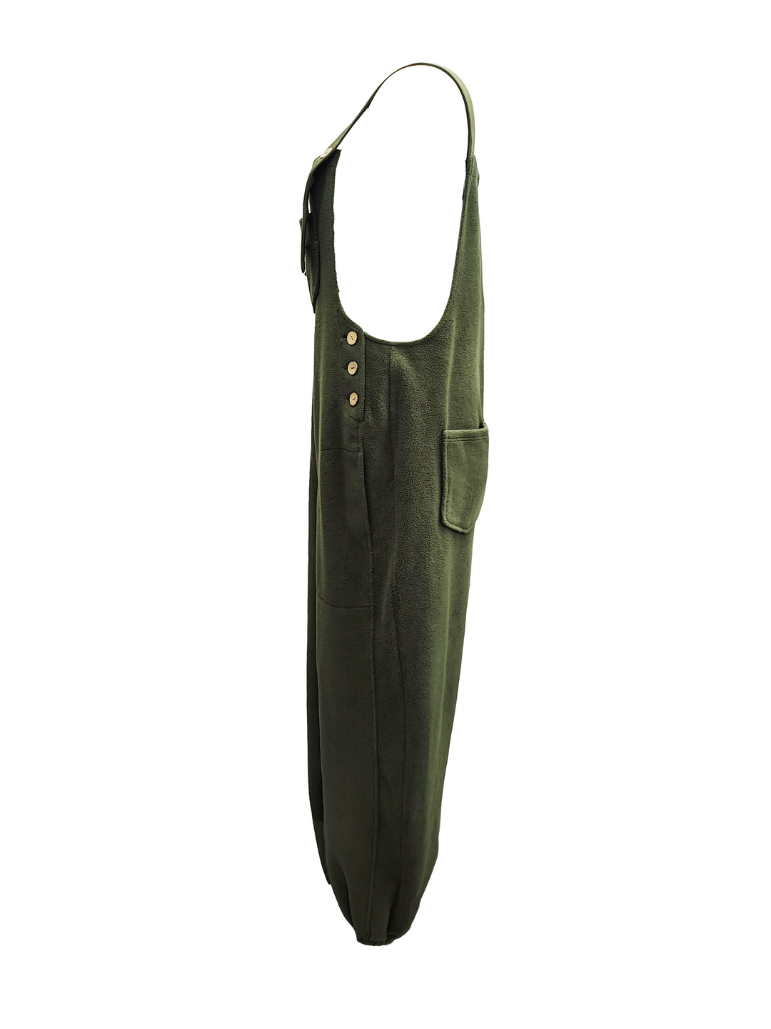 CALORA_ Losse Pas Versleten Denim Overall met Verstelbare Banden