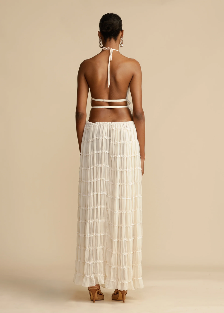 CALORA_ Lost In Paradise Tweedelige Set Rugloze Geplooide Jurk