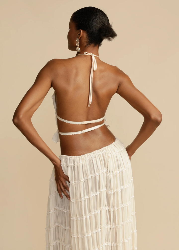 CALORA_ Lost In Paradise Tweedelige Set Rugloze Geplooide Jurk