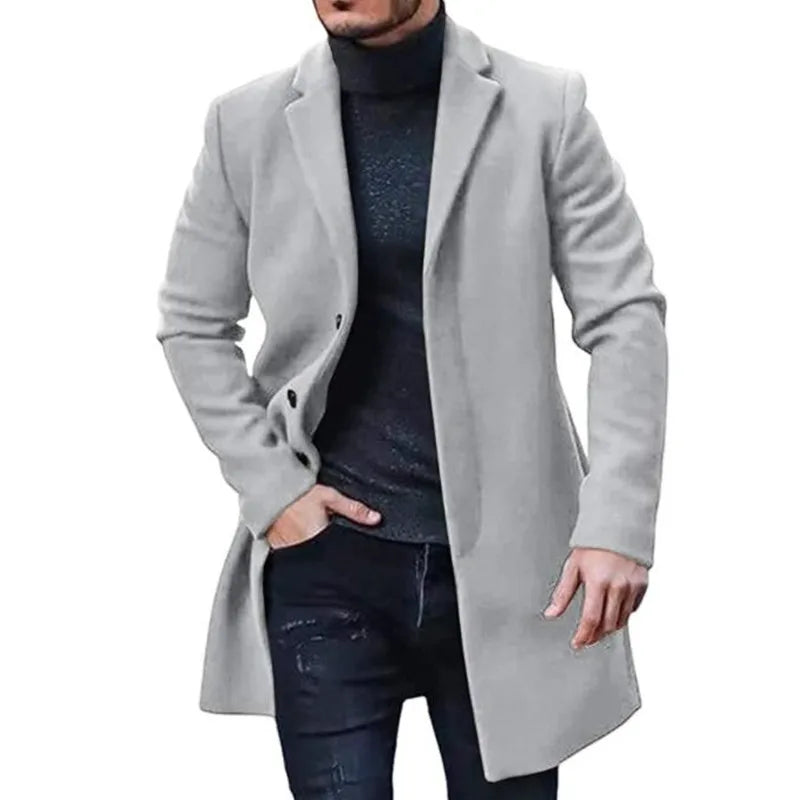 Lucas | Middellange Casual Herfst- en Winterjas voor heren-Zomer Jassen-Calora-Grijs-M-Calora