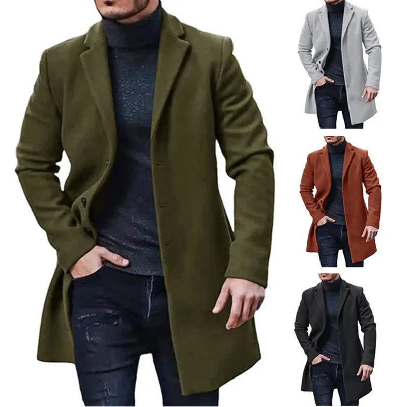 Lucas | Middellange Casual Herfst- en Winterjas voor heren-Zomer Jassen-Calora-Zwart-M-Calora