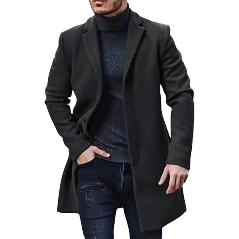 Lucas | Middellange Casual Herfst- en Winterjas voor heren-Zomer Jassen-Calora-Zwart-M-Calora