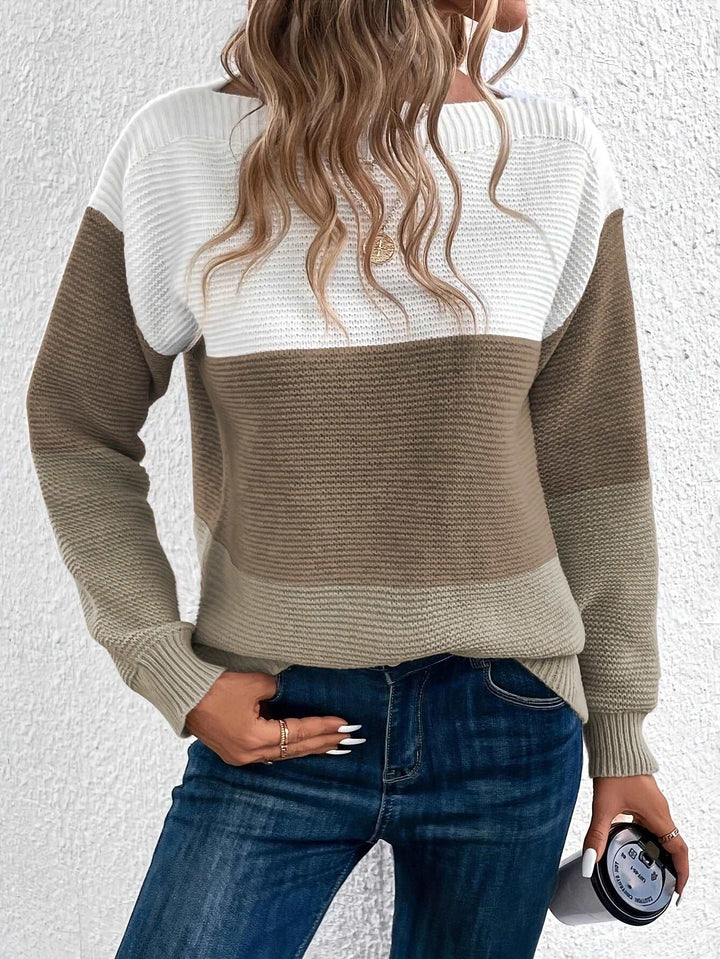 Luchtige Gestreepte Warme Sweater-Blazers & Vesten-Calora-Bruin-S-Calora