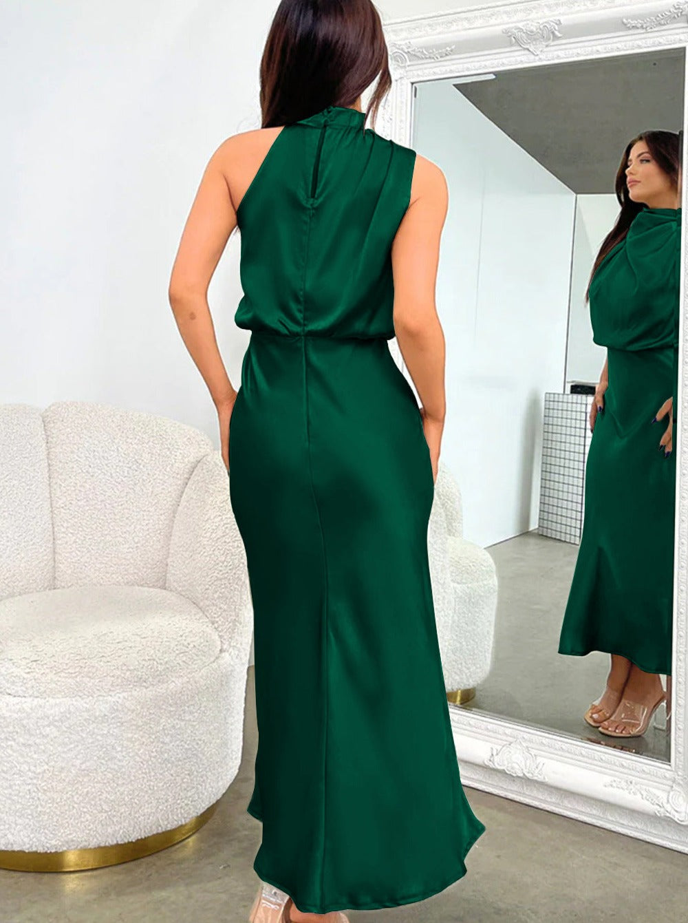Lucía | Elegante diepgroene halterjurk-Feest Jurken-Calora-S-Calora