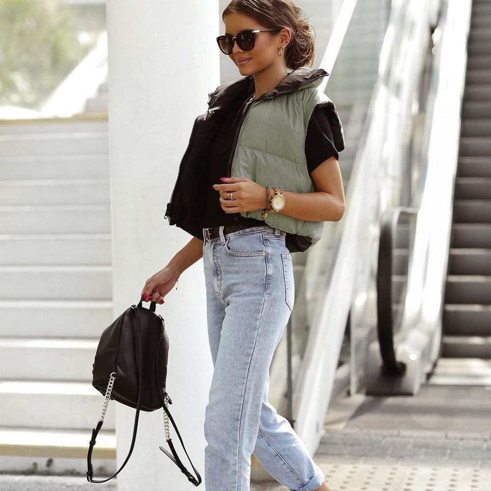 CALORA_ Lúmá | Korte elegante Bodywarmer - Dubbelzijdig