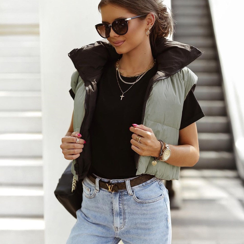 CALORA_ Lúmá | Korte elegante Bodywarmer - Dubbelzijdig