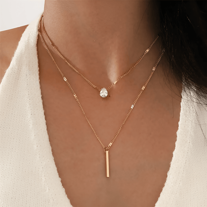 Luna | Luxe Stralende Raster Ketting-Kettingen-Calora-Goud-Calora