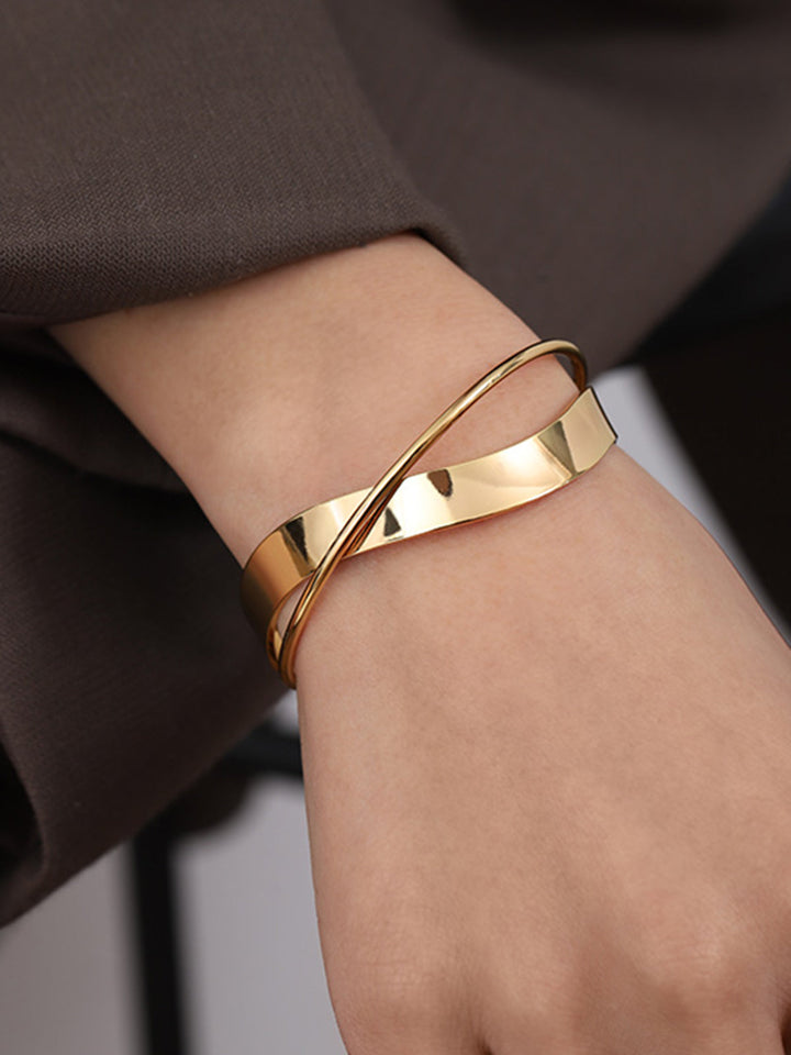 Lunara | Eenvoudige platte gouden armband-Armbanden-Calora-Calora