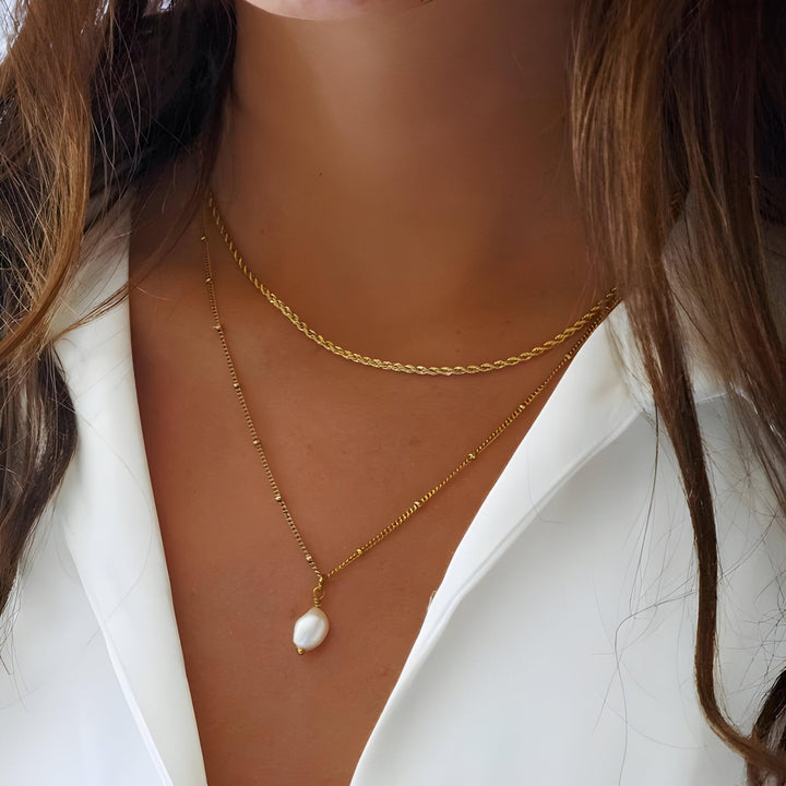 Lunelle | Chique Kettingen Set met Parel-Kettingen-Calora-Goud-Calora