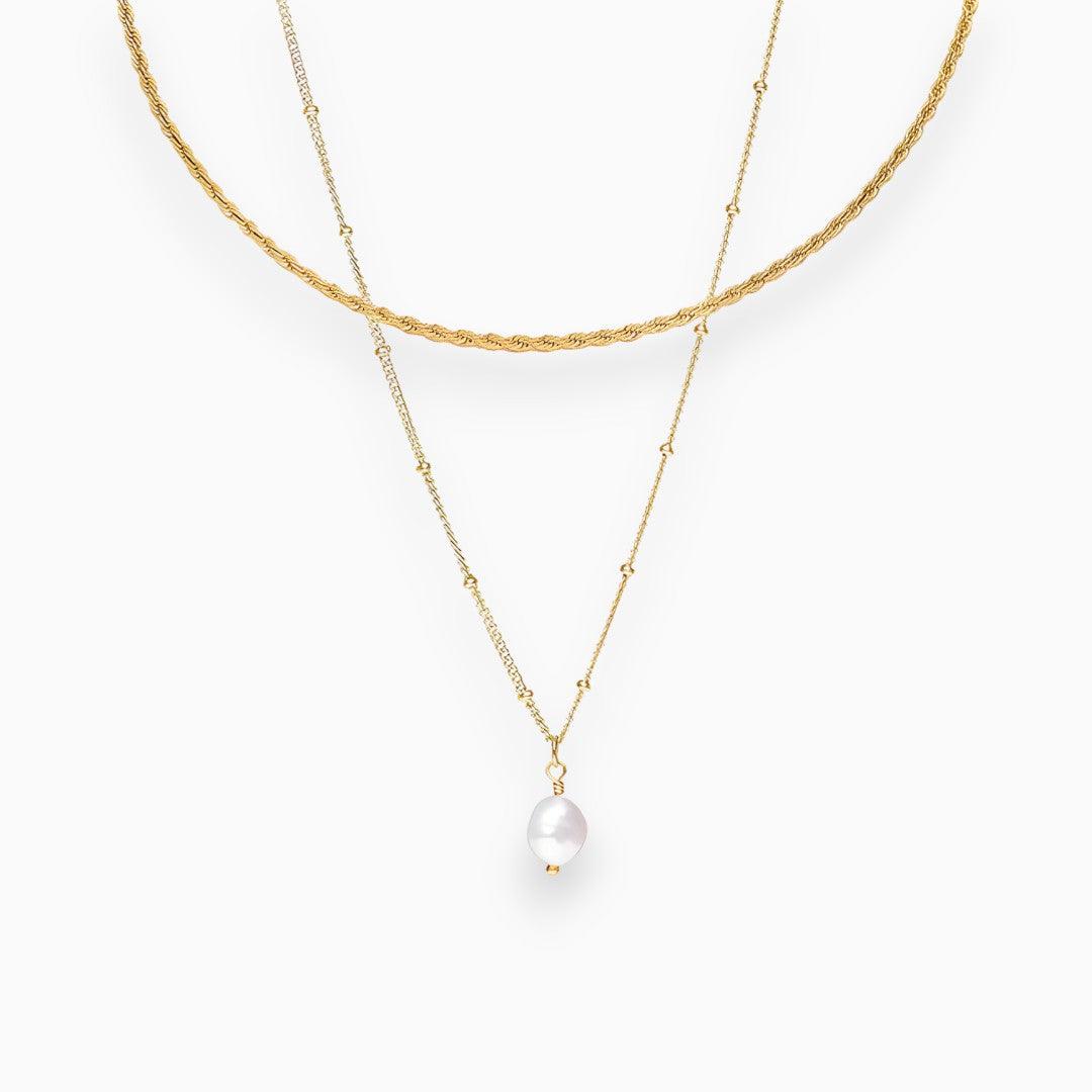 Lunelle | Chique Kettingen Set met Parel-Kettingen-Calora-Goud-Calora